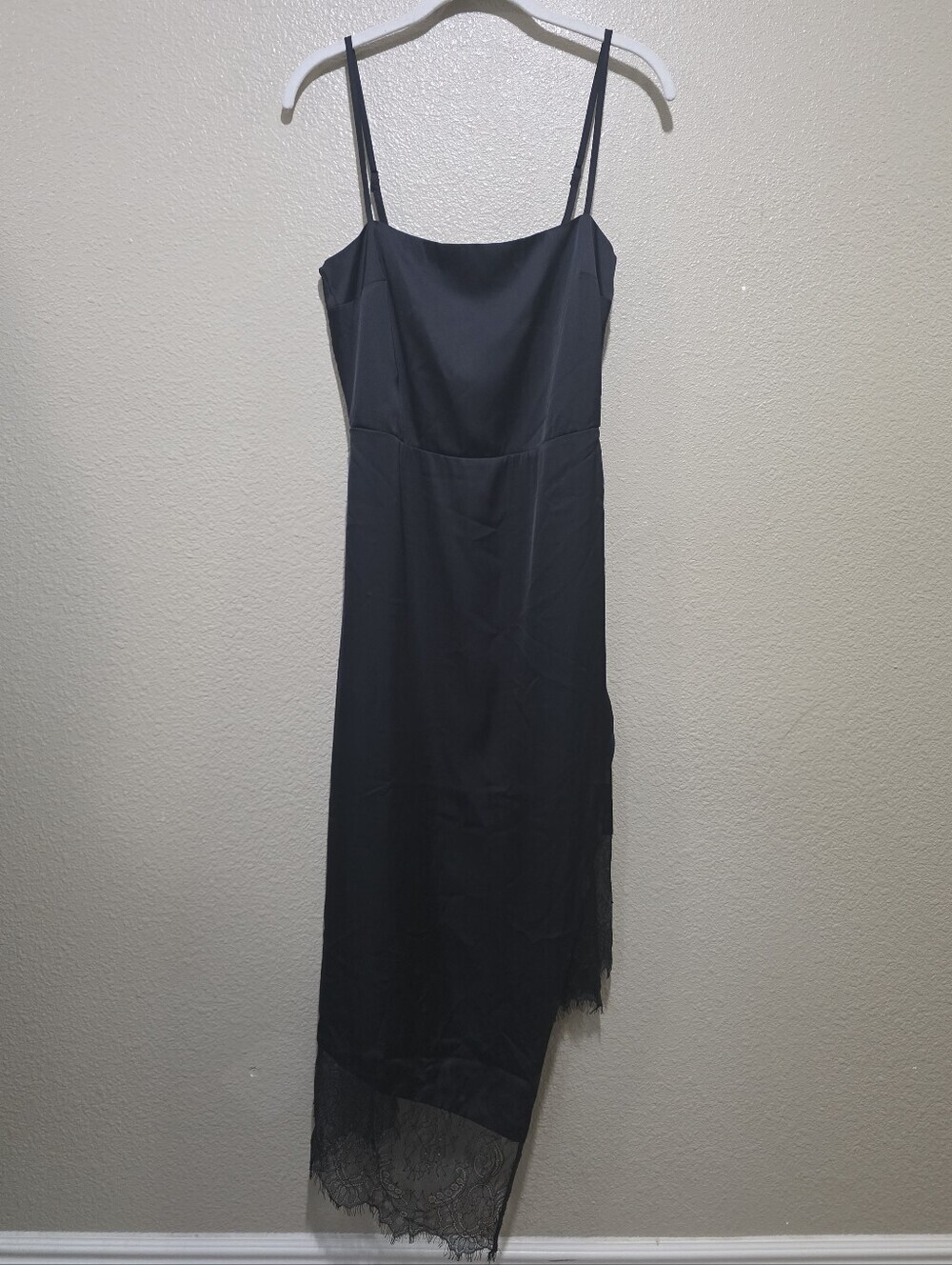 Abercrombie & Fitch Black Slip Dress with Lace Hem Size Small NWT